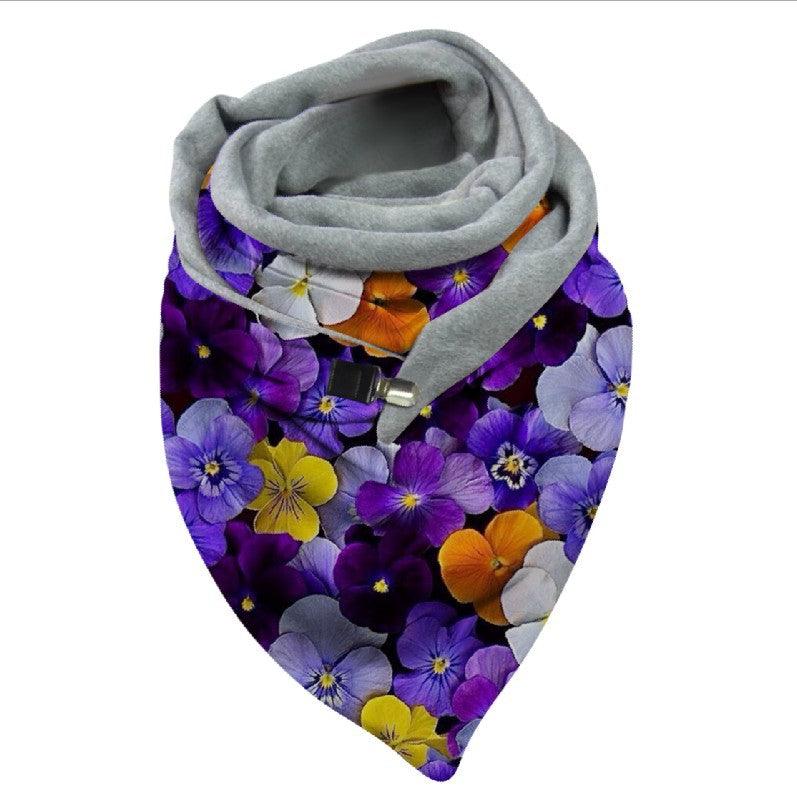 Versatile Thickened Simple Warm Shawl Fashionable Printed Scarf - Nioor