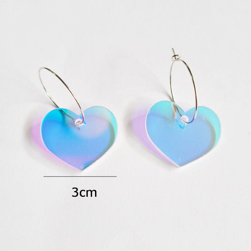 Colorful Laser Color-changing Acrylic Hollow Stud Earrings - Nioor