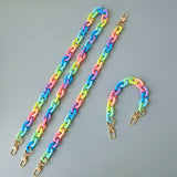 Fashion Candy Color Mobile Phone Charm Colorful Mixed Resin Chain Acrylic Chain Shoulder Crossbody