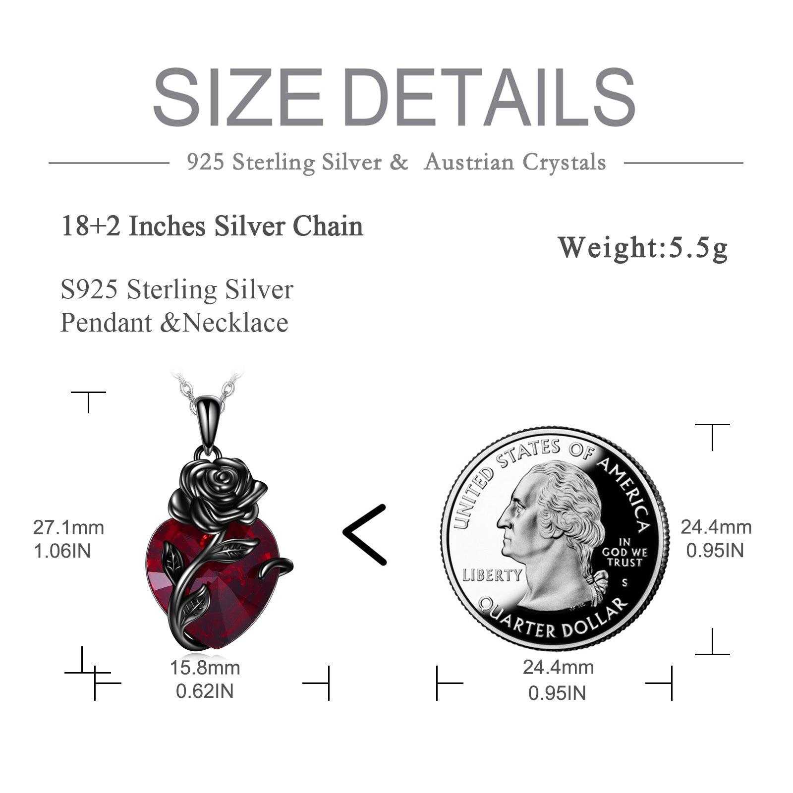 Sterling Silver Heart Rose Urn Necklace for Ashes Cremation Jewelry - Nioor