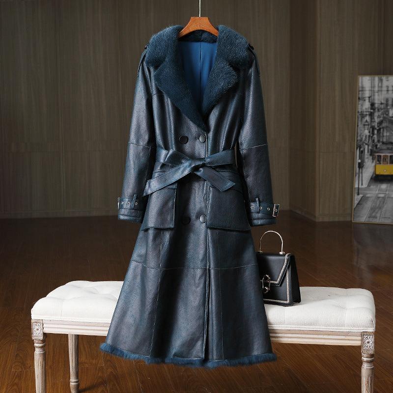 Rabbit Fur All-in-one Women's Fur Jacket Suit Collar - Nioor