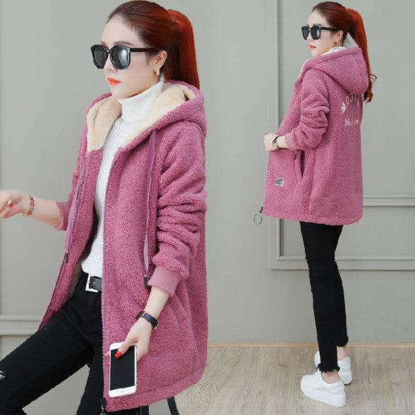 Autumn Winter Coat Cardigan Winter Faux Lamb Fur Coat - Nioor