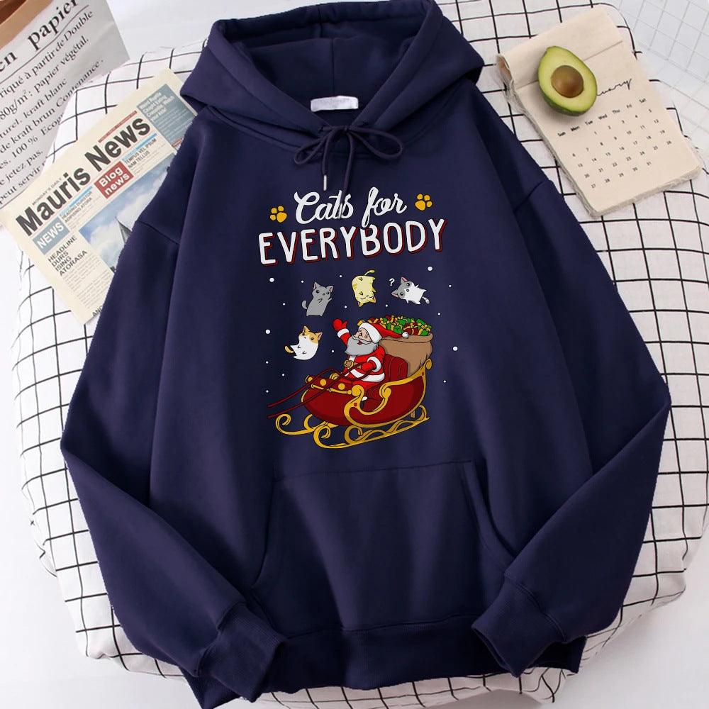 Cats For Everybody Funny Ugly Christmas Hoodie Wome - Nioor