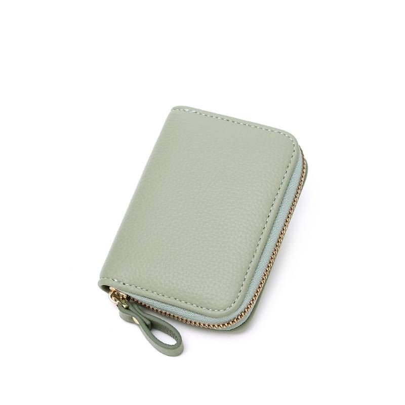 Card Holder Organ Zipper Men's Leather