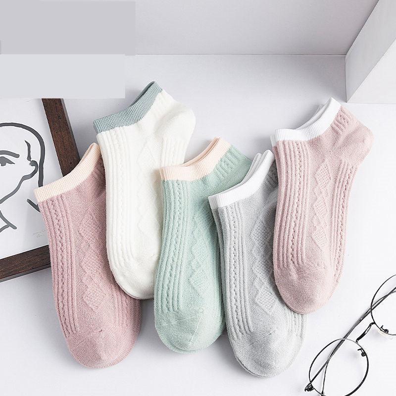 Solid Color Cotton Socks Spring And Autumn Medium Hose - Nioor