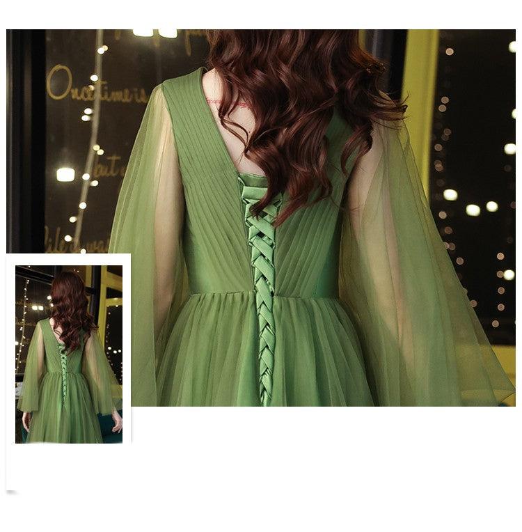 Green Wedding Dress Guzheng Art Examination Solo - Nioor