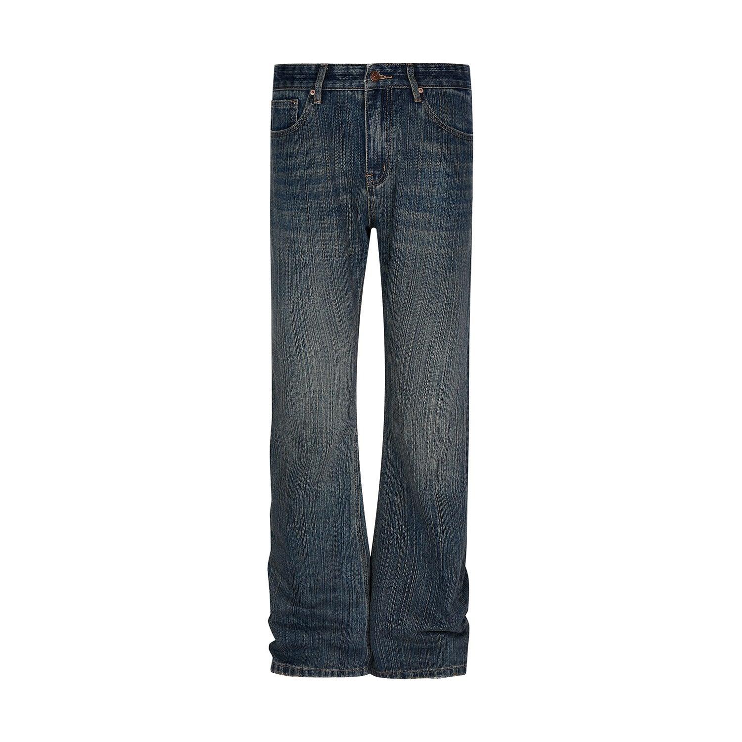 Washed Old Bamboo Joint Casual Denim Trousers - Nioor