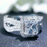 Exquisite Full Diamond Zircon Ladies Engagement Ring - Nioor