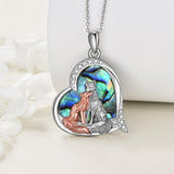 Sterling Silver Kitsune Fox Heart Pendant Necklace Jewelry Gifts - Nioor