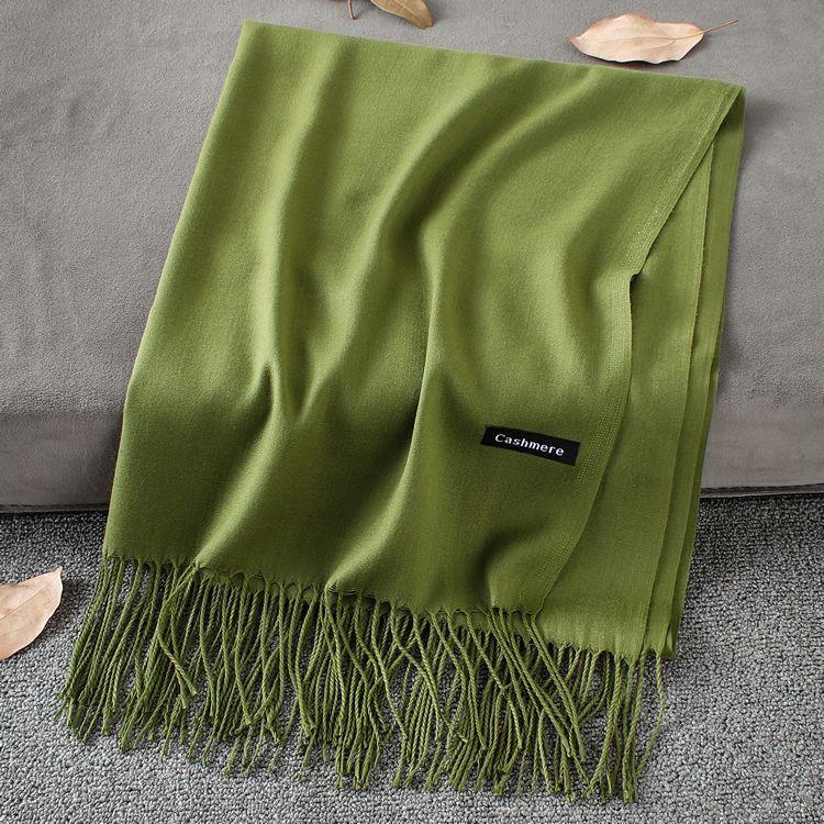 Fashion Simple Solid Color Tassel Scarf Shawl - Nioor