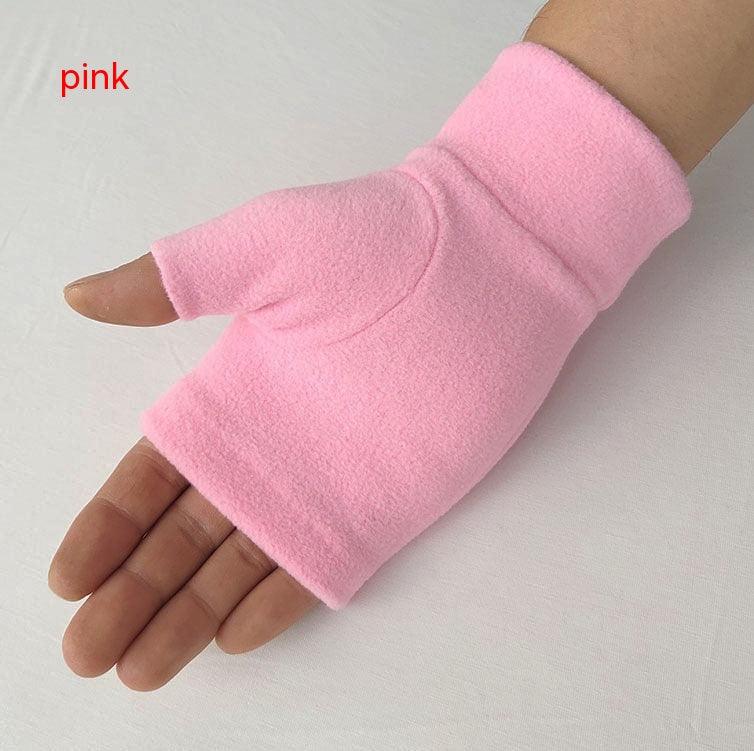 Outdoor Sports Running Thickened Warm Gloves Typing And Writing Warm Half Finger Gloves - Nioor