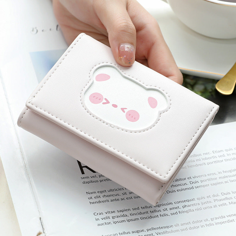 Women's Press Button Bear Cartoon Coin Purse