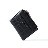 Two-fold Wallet Short Zipper Pu Purse Fashion Large Capacity Multiple Card Slots Ladies