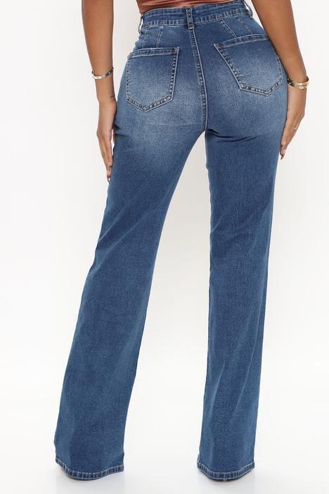 Women's Fashion High Waist Straight Jeans - Nioor