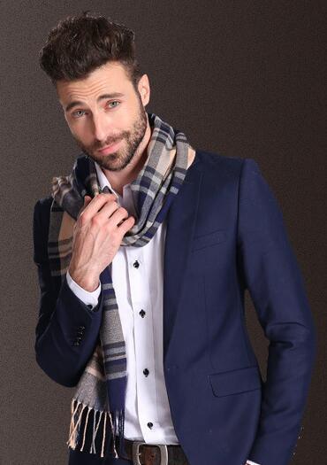 New Europe Fashion Shawl Scarves Men Winter Warm Tartan - Nioor