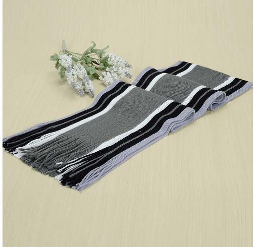 Knitted Warmth And Color Matching Striped Men's Scarf - Nioor