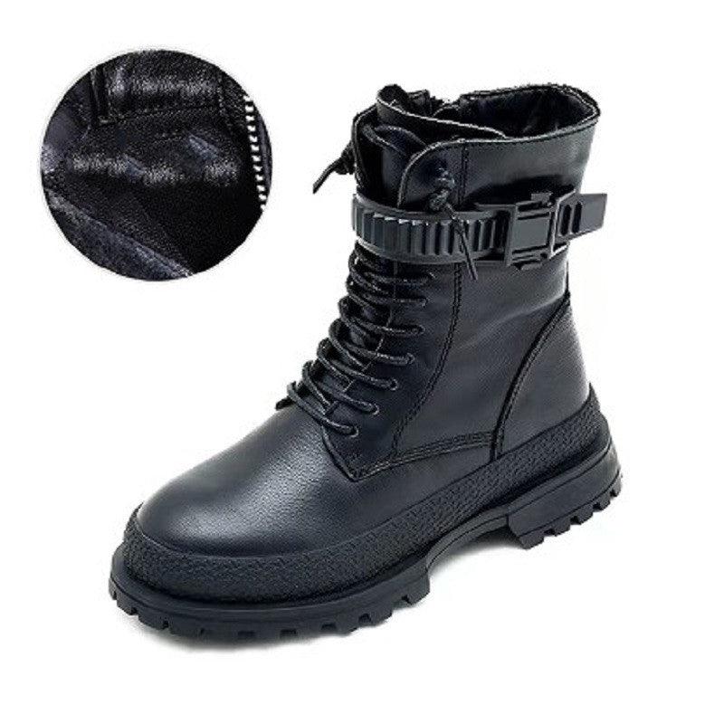 Children's New Martin Boots Leather Fashion Round Toe - Nioor