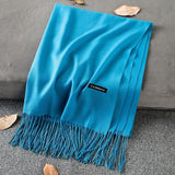 Fashion Simple Solid Color Tassel Scarf Shawl - Nioor