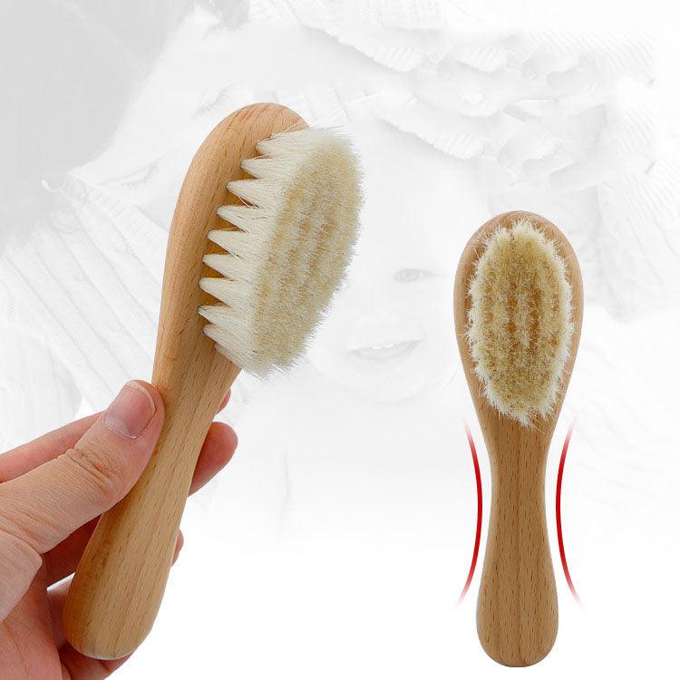 Baby Wool Brush Set, Baby Shower, Scrubbing Brush, Shower Comb - Nioor