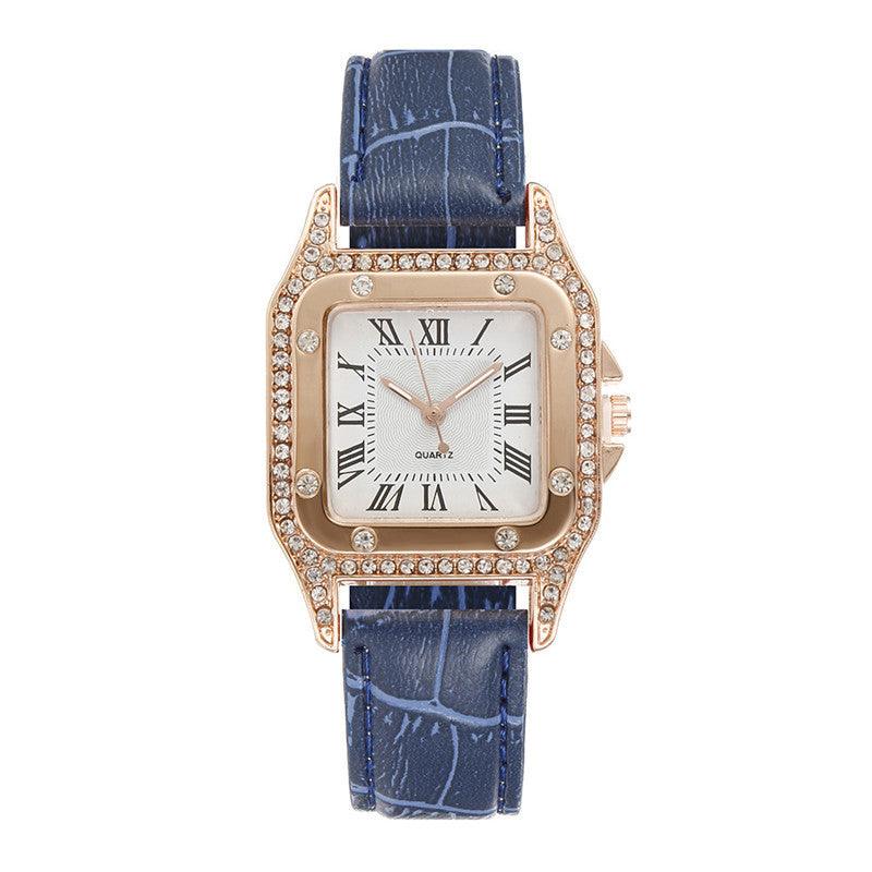 Square Watch Rhinestone Women's Suit - Nioor