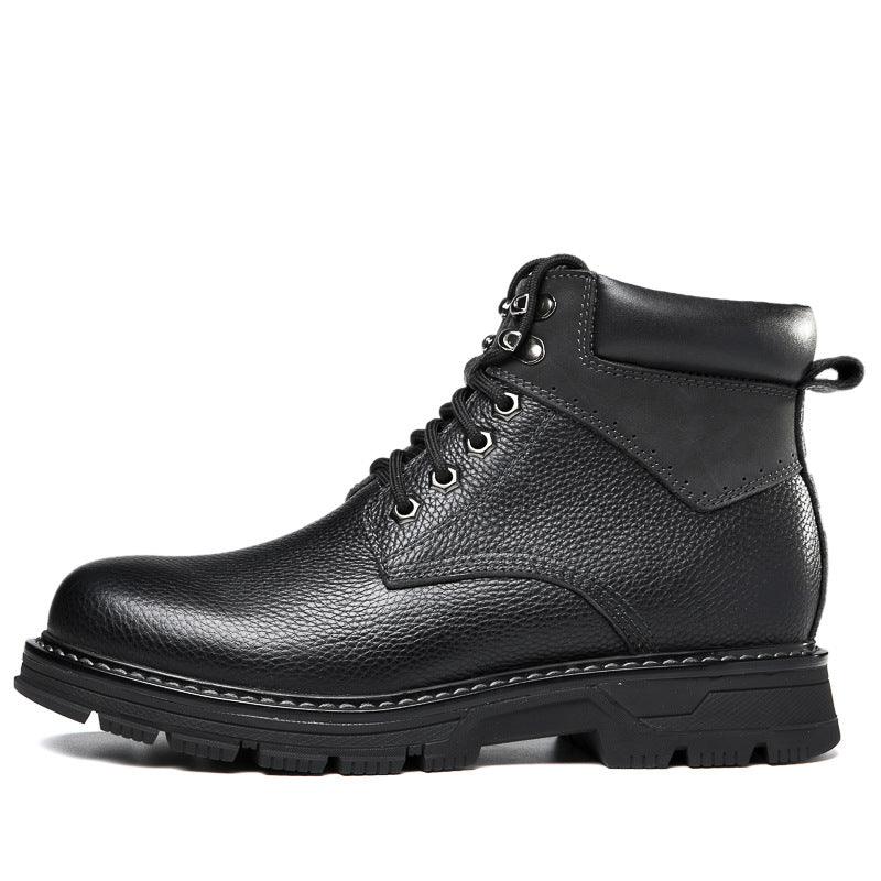 Winter Leather Martin Boots Men's Shoes High Top British - Nioor