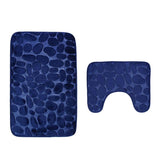 Bathroom Anti-slip Mat European And American Pebble Stone Carpet Toilet Floor Mat Set Bathroom - Nioor