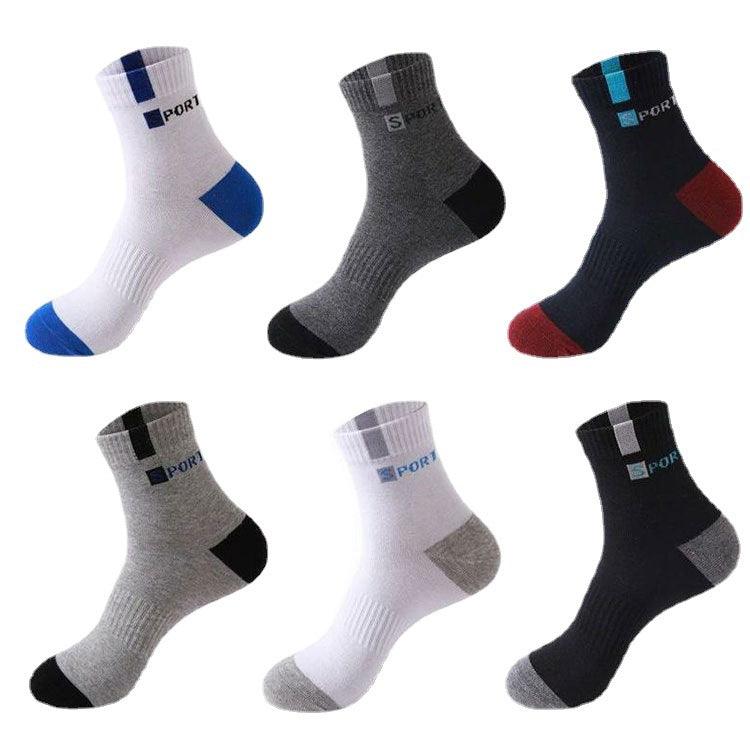 Men's Fashion Sports Breathable Sweat-absorbing Mid-calf Cotton Socks - Nioor