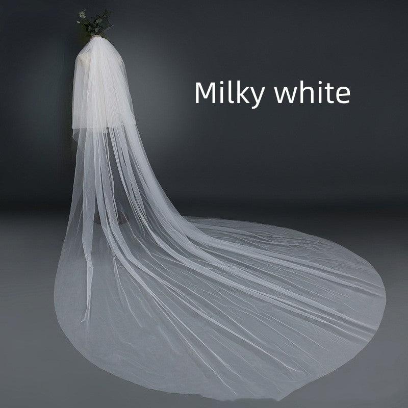 Bridal Wedding Veil Widened Tail - Nioor