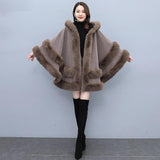 Fashionable Warm Hooded Cape Coat Lady - Nioor