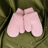 New Candy-colored Rabbit Plush Halter Gloves - Nioor