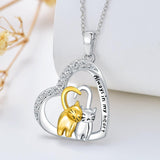 Cat Necklace Cat Rose Jewelry for Cat Lover Sterling Silver as Gifts for Women - Nioor