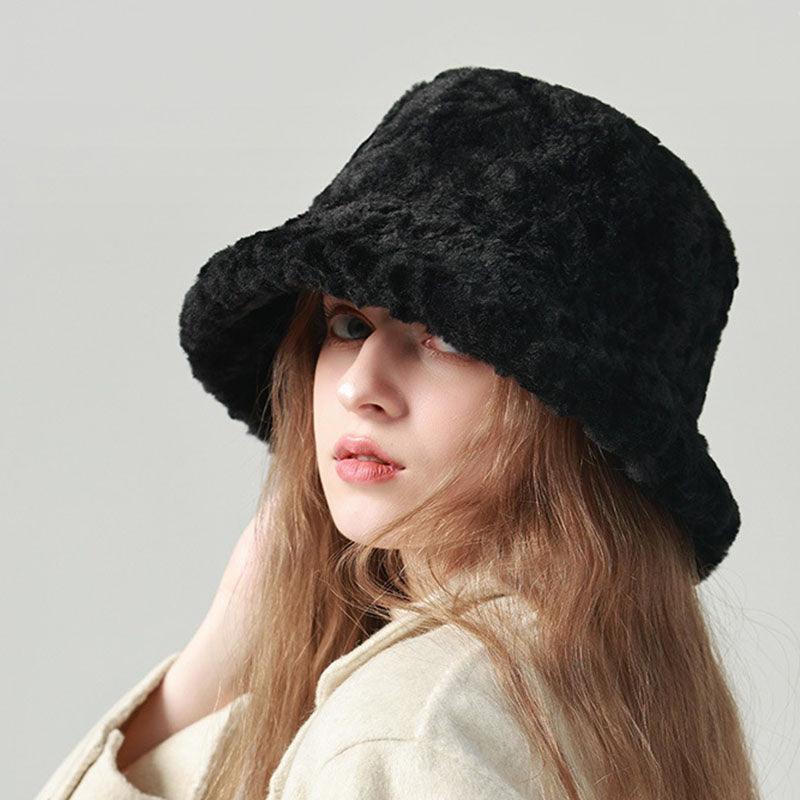 Lambswool Fisherman Hat Winter Warm Fashionable Solid Color Hats For Women - Nioor