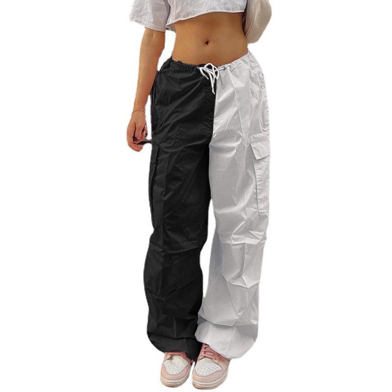 Women's Trousers Large Size Loose Contrast Color Mid Waist - Nioor