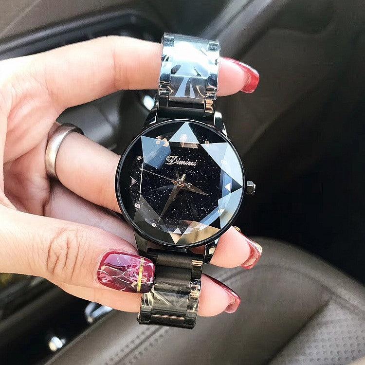 New Table Fashion Starry Sky Purple Steel Belt Women's Watch - Nioor