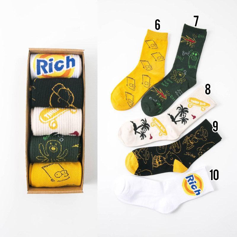 Flow Street Spring And Autumn Long Tube Cotton Socks Tide Brand - Nioor