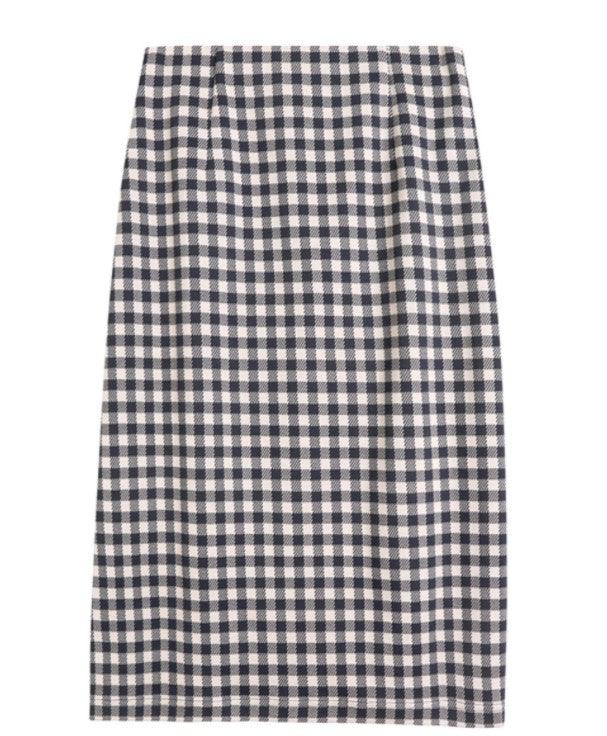 Checkered Knitted Women's Skirt - Nioor