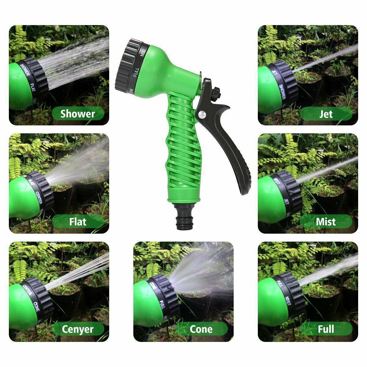 7Function Spray Nozzle 100FT Water Hose Gun Multi Pattern Garden Adjustable Mist - Nioor