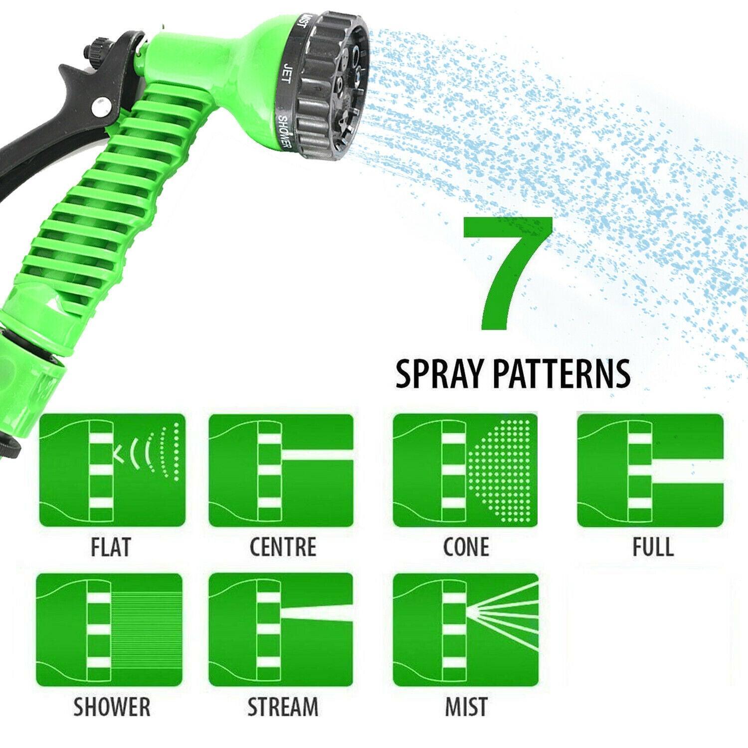 7Function Spray Nozzle 100FT Water Hose Gun Multi Pattern Garden Adjustable Mist - Nioor