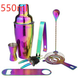 8-Piece Stainless Steel Cocktail Shaker Set, Electroplating Colorful Shaker - Nioor