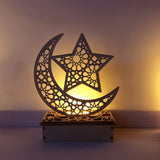 Wooden DIY Muslim Islamic Palace LED Eid Mubarak Decoration