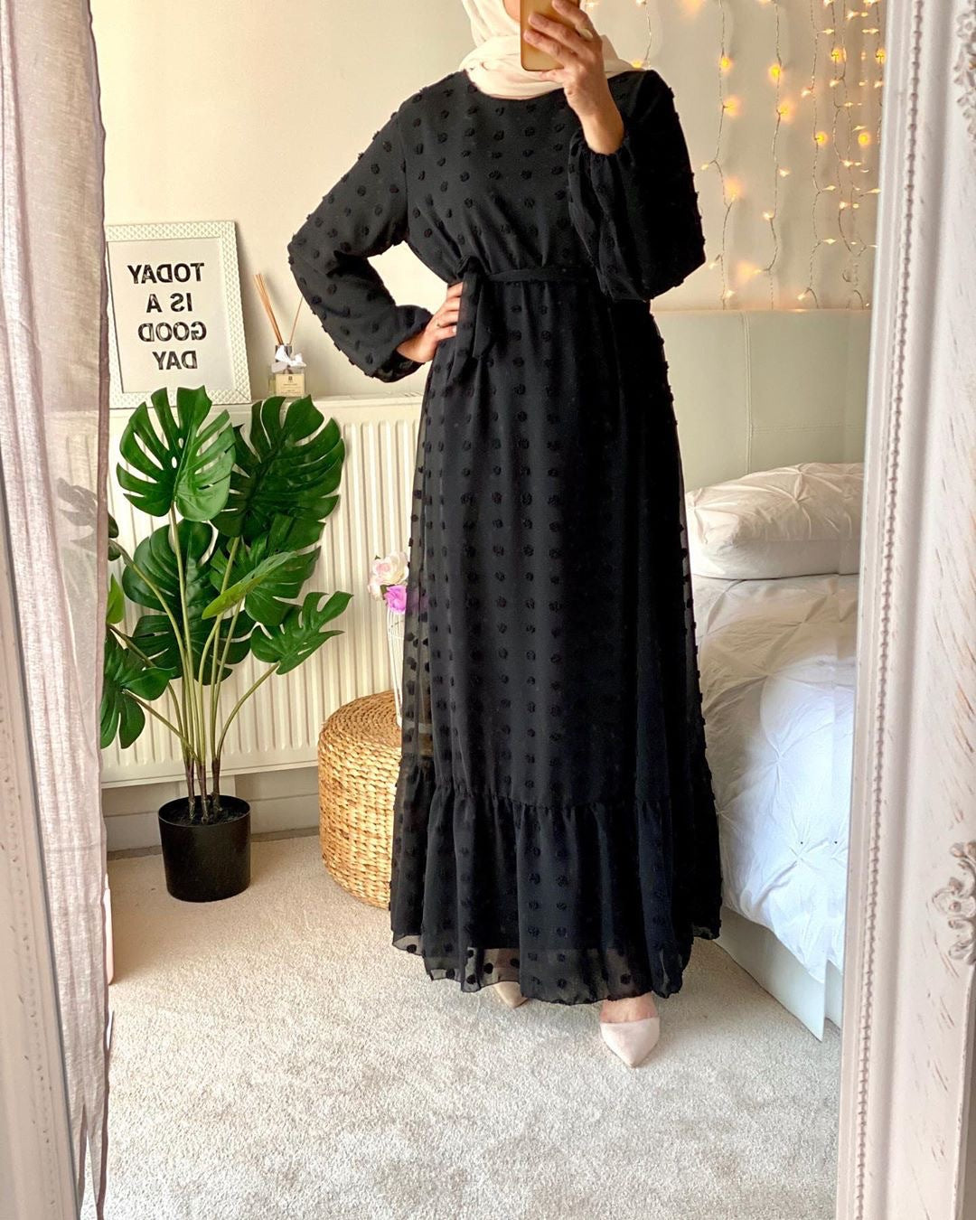 Small hair ball fashion Muslim plus size dress