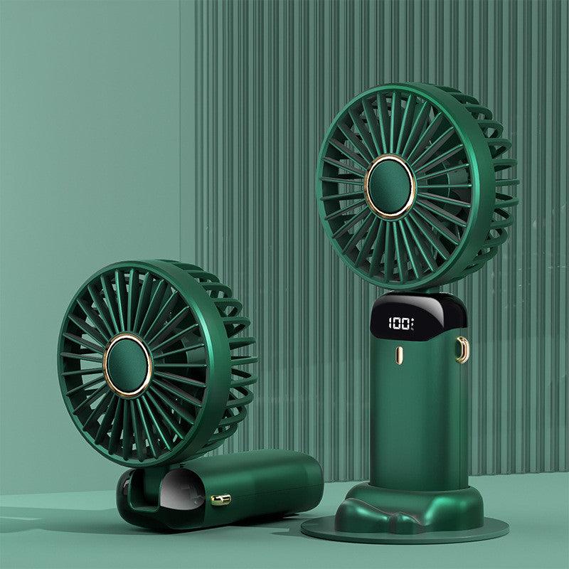 Usb Hand-held Fan Mini Portable Student Small Fan Digital Display Folding Aromatherapy Small Electric Fan - Nioor