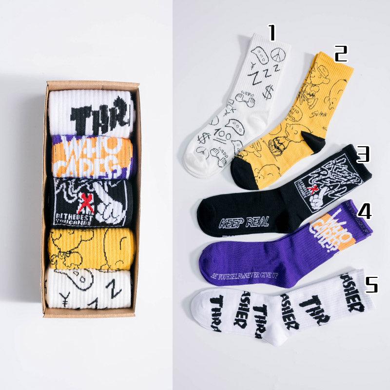 Flow Street Spring And Autumn Long Tube Cotton Socks Tide Brand - Nioor