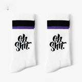 Street Sports Men's Korean Version Of The Letter White Mid-tube Thickened Basketball Socks - Nioor