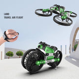 WiFi FPV RC Drone Motorcycle 2 in 1 Foldable Helicopter Camera 0.3MP Altitude Hold RC Quadcopter Motorcycle Drone 2 in 1 Dron - Nioor