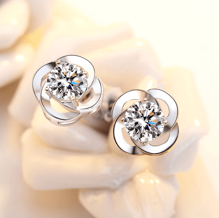Sterling silver clover earrings - Nioor