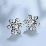 S925 sterling silver simple snowflake earrings - Nioor