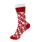 Autumn And Winter Big Red Double Happy Character Printed Stockings - Nioor