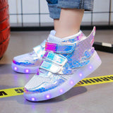 Lights up, children's sneakers, glitter shoes - Nioor