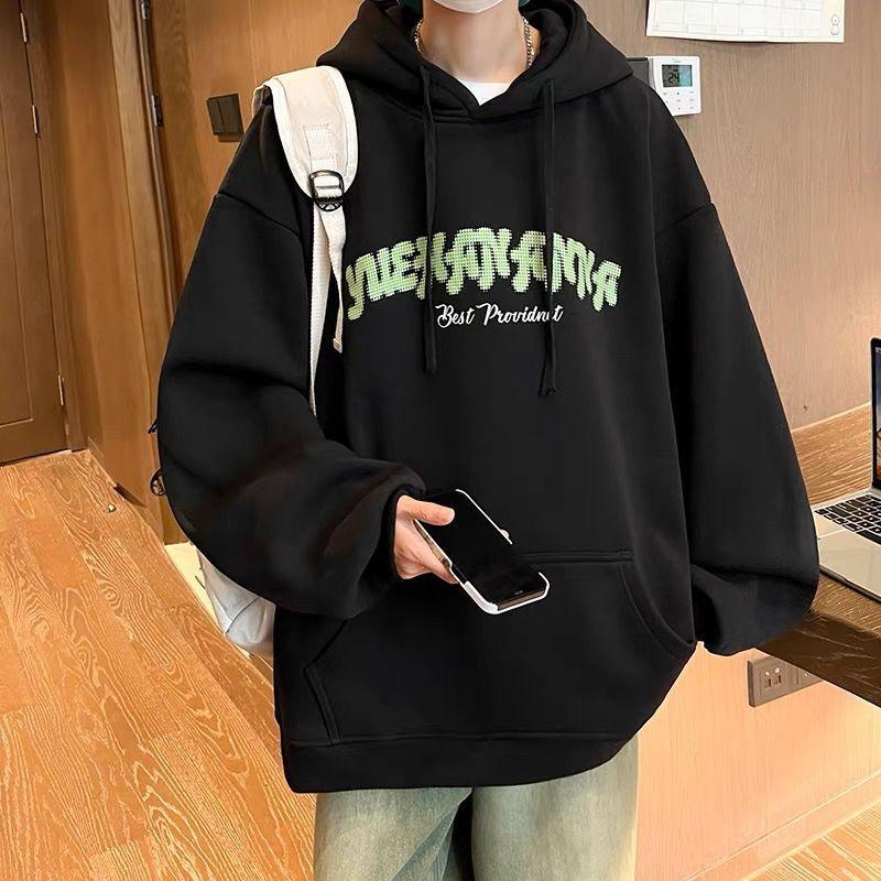 American Hiphop Heavy Sweater For Boys Autumn And Winter Fleece-lined - Nioor